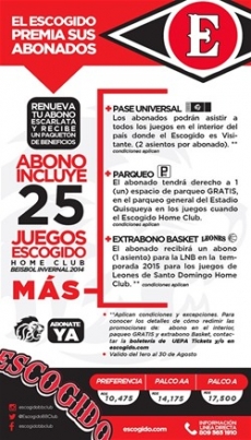 El Escogido inicia venta de renovación de abonos
