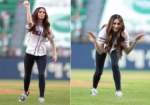 Megan Fox se baja de los tacones y se sube al montículo de pitcheo en Seúl, Corea