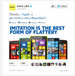 Nokia se burla de Apple por «imitar» al Lumia con su iPhone 5C